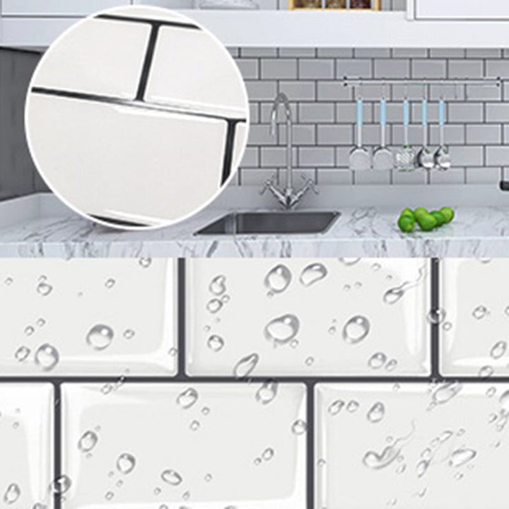 Lisslune | Polygon Metal Peel and Stick Back Wall Tile PVC Peel and Stick Tile for the Kitchen