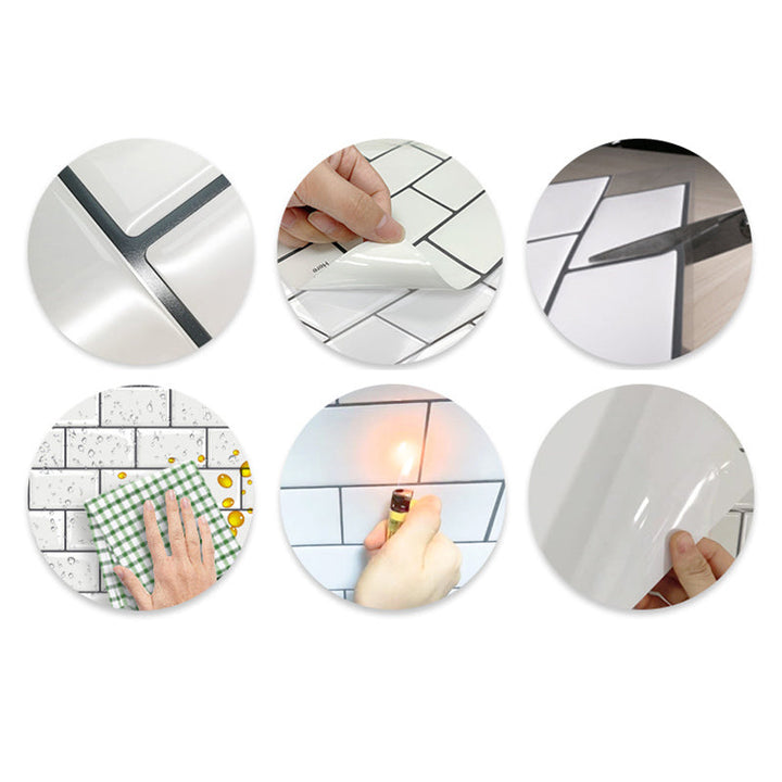 Lisslune | Polygon Metal Peel and Stick Back Wall Tile PVC Peel and Stick Tile for the Kitchen