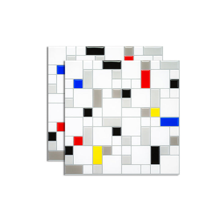 Lisslune | Mosaic tile Peel & Stick Tile PVC Kitchen backsplash Peel and Stick Wall Tile Set of 2