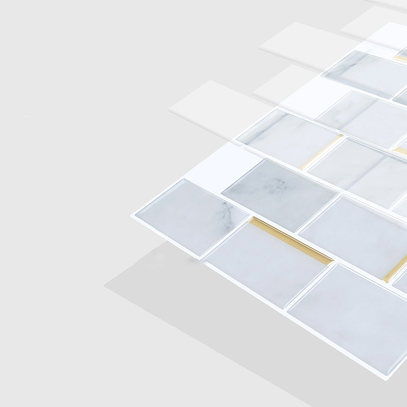 Lisslune | Mosaic Tile Peel & Stick Tile PVC Kitchen Backsplash Peel and Stick Wall Tile