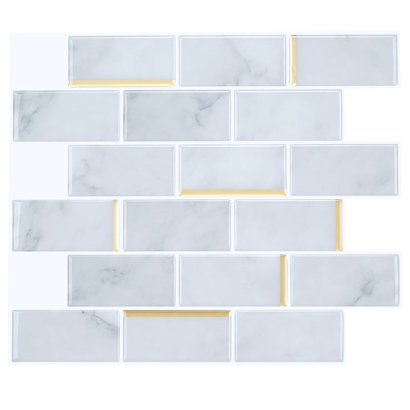 Lisslune | Mosaic Tile Peel & Stick Tile PVC Kitchen Backsplash Peel and Stick Wall Tile