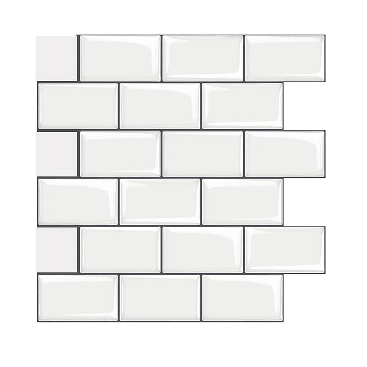 Lisslune | Mosaic Tile Peel & Stick Tile PVC Kitchen Backsplash Peel and Stick Wall Tile
