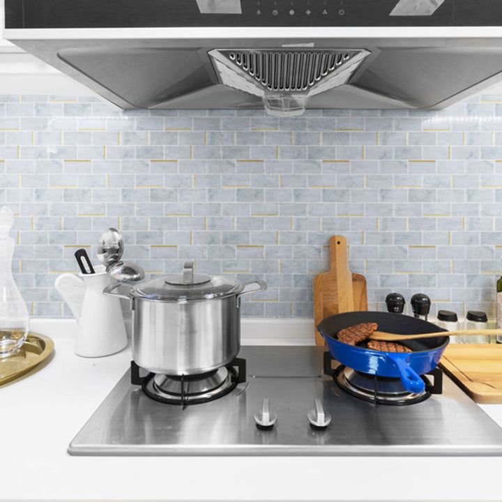 Lisslune | Mosaic Tile Peel & Stick Tile PVC Kitchen Backsplash Peel and Stick Wall Tile