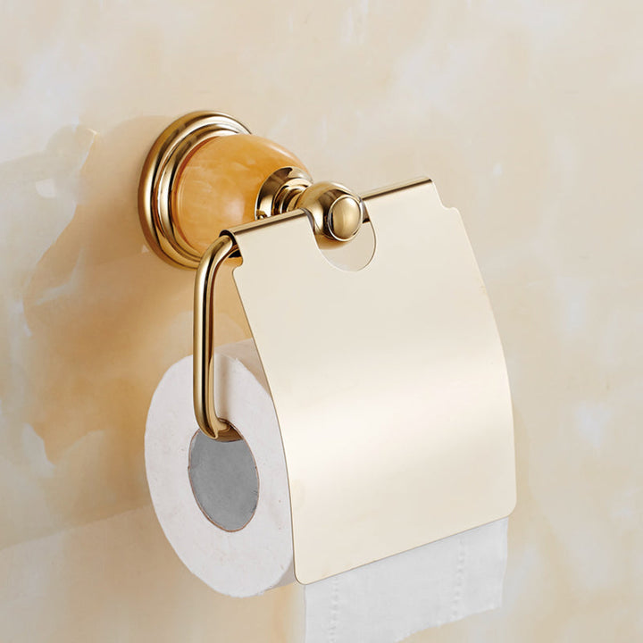 Lisslune | Contemporary brushed brass bathroom accessories as a single piece or as a set