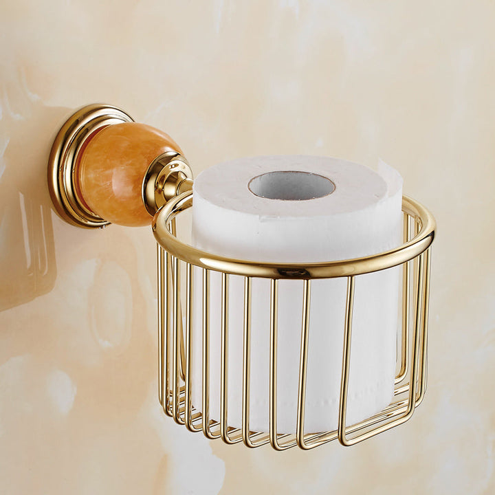 Lisslune | Contemporary brushed brass bathroom accessories as a single piece or as a set