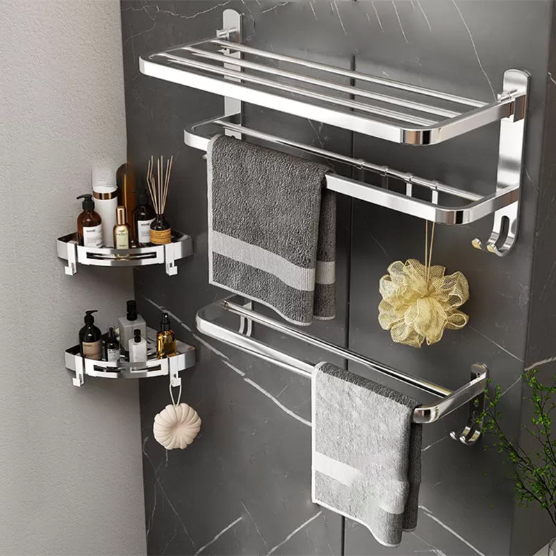 Lisslune | Contemporary Chrome Bathroom Hardware Set Polished Chrome Bathroom Set Made of Stainless Steel