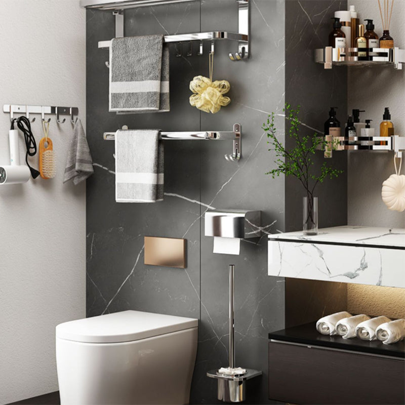 Lisslune | Contemporary Chrome Bathroom Hardware Set Polished Chrome Bathroom Set Made of Stainless Steel