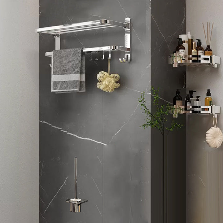 Lisslune | Contemporary Chrome Bathroom Hardware Set Polished Chrome Bathroom Set Made of Stainless Steel