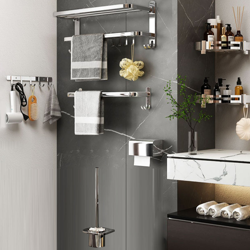 Lisslune | Contemporary Chrome Bathroom Hardware Set Polished Chrome Bathroom Set Made of Stainless Steel