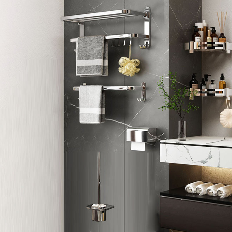 Lisslune | Contemporary Chrome Bathroom Hardware Set Polished Chrome Bathroom Set Made of Stainless Steel