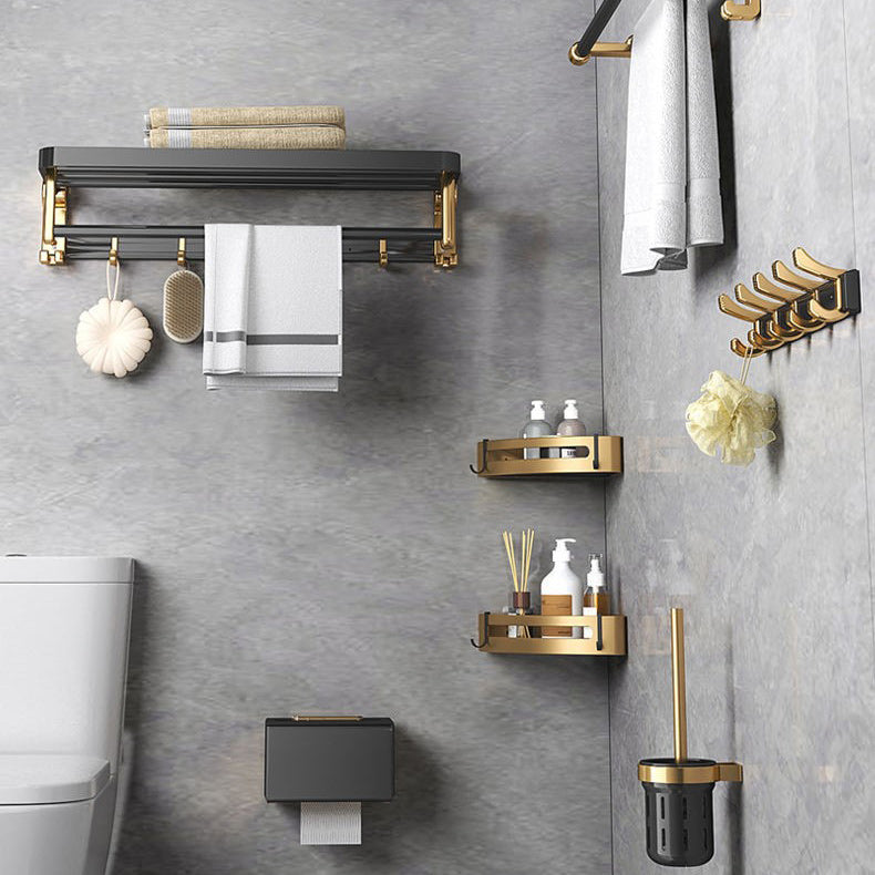 Lisslune | Contemporary Metal 6-Piece Bathroom Accessory Set with Bathroom Shelf