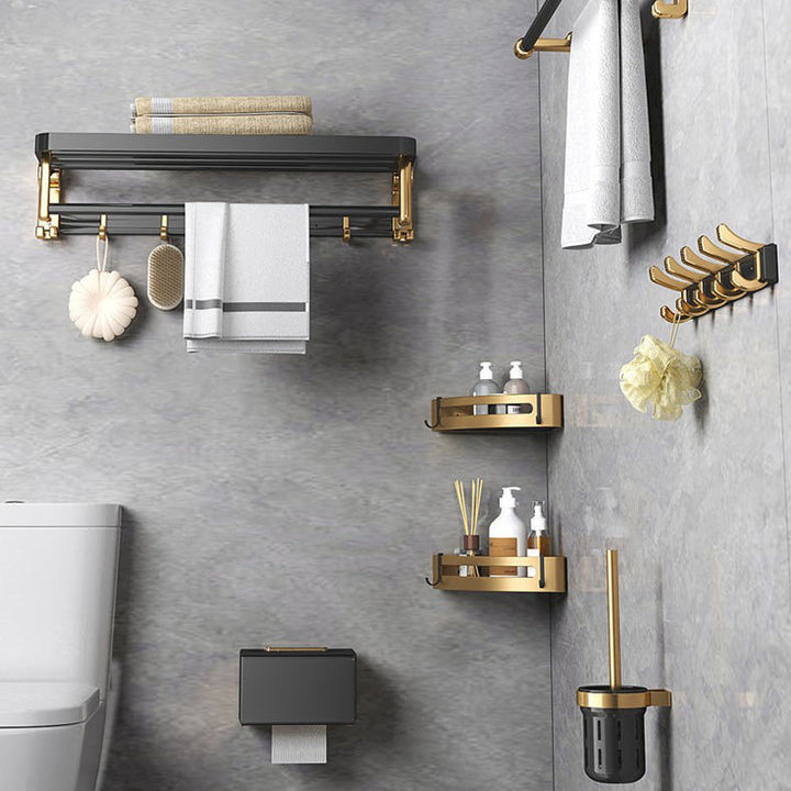 Lisslune | Contemporary Metal 6-Piece Bathroom Accessory Set with Bathroom Shelf