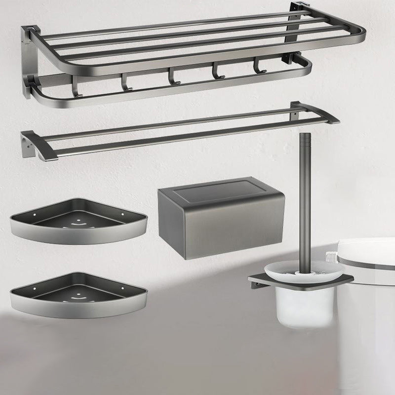 Lisslune | Contemporary Metal 6-Piece Bathroom Accessory Set with Bathroom Shelf