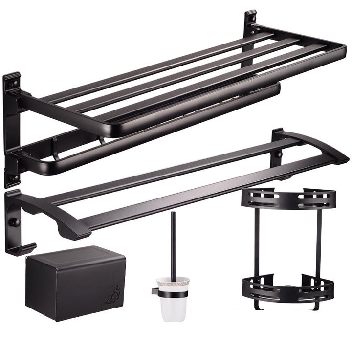 Lisslune | Modern 5-piece bathroom accessory set with triangular bath shelf