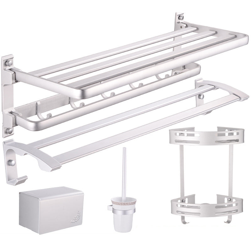 Lisslune | Modern 5-piece bathroom accessory set with triangular bath shelf
