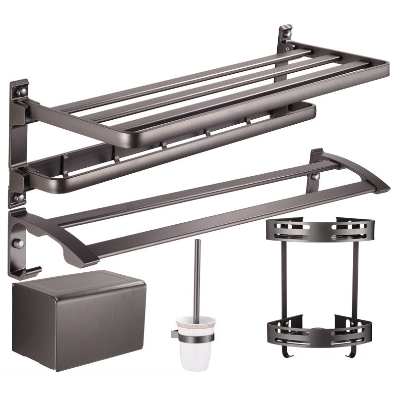 Lisslune | Modern 5-piece bathroom accessory set with triangular bath shelf