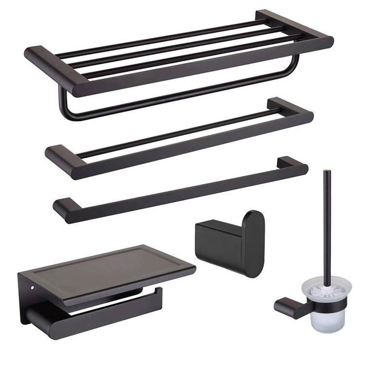 Lisslune | 5-piece modern bathroom accessory set made of stainless steel with towel bar/robe hooks/paper holder