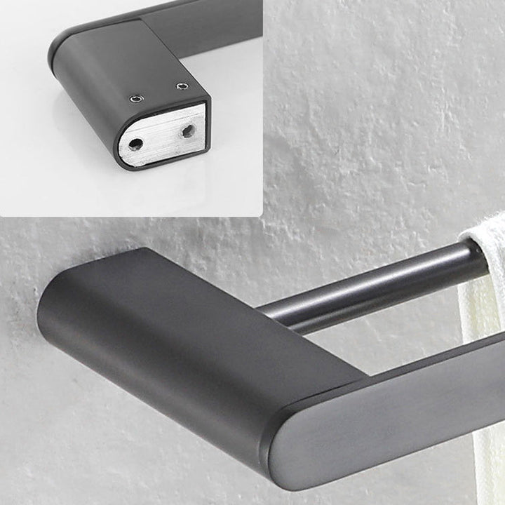 Lisslune | 5-piece modern bathroom accessory set made of stainless steel with towel rail/robe hooks/toilet paper holder