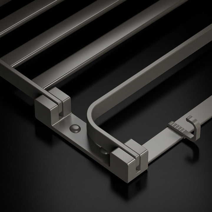 Lisslune | Modern Gray Bathroom Accessories Set Aluminum Stainless Steel Bathroom Shelf/Towel Hooks/Towel Bar