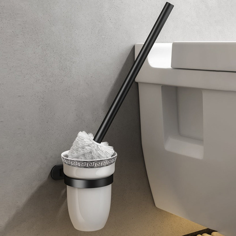 Lisslune | Contemporary Bathroom Accessory Set Matte Black Bathroom Set with Bathrobe Hooks/Towel Bar
