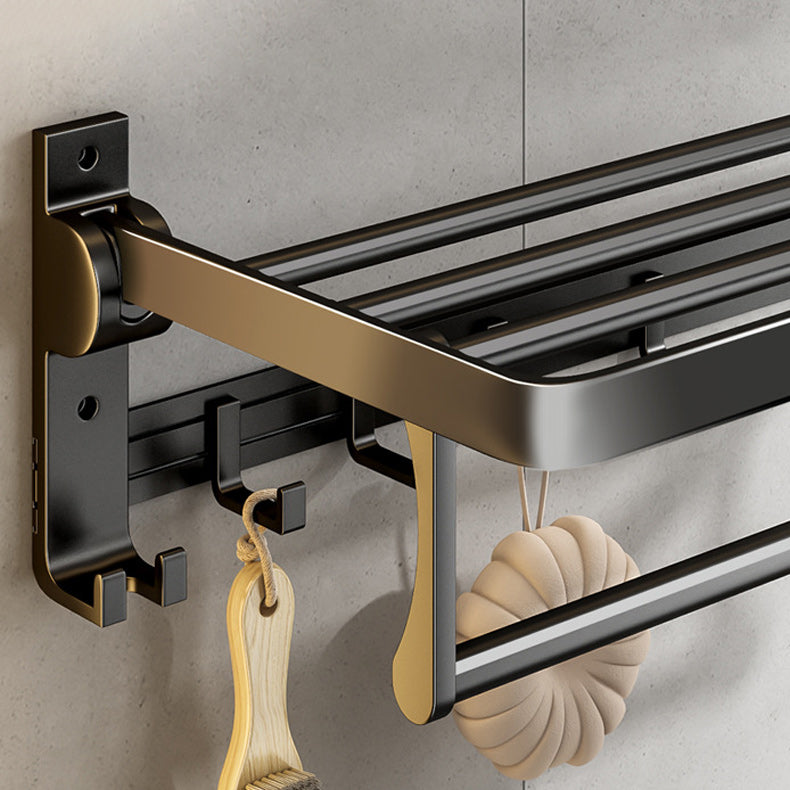 Lisslune | Contemporary Bathroom Accessory Set Matte Black Bathroom Set with Bathrobe Hooks/Towel Bar