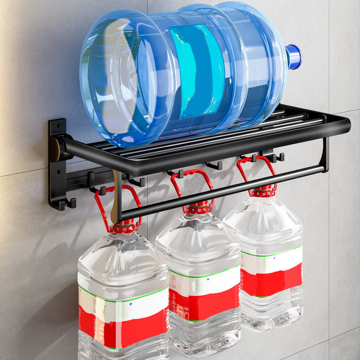 Lisslune | Contemporary Bathroom Accessory Set Matte Black Bathroom Set with Bathrobe Hooks/Towel Bar