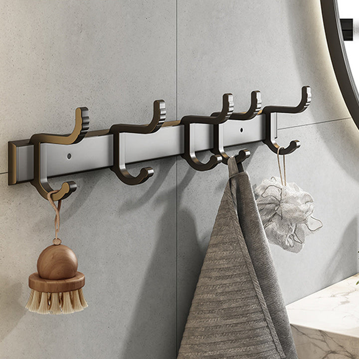 Lisslune | Contemporary Bathroom Accessory Set Matte Black Bathroom Set with Bathrobe Hooks/Towel Bar