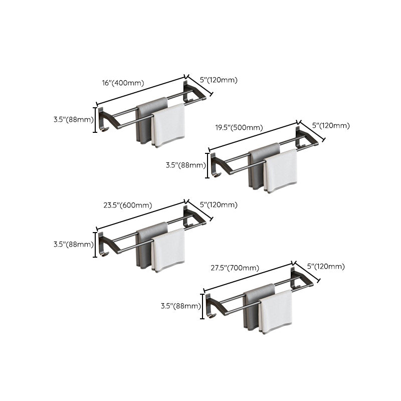 Lisslune | Contemporary Bathroom Accessory Set Matte Black Bathroom Set with Bathrobe Hooks/Towel Bar