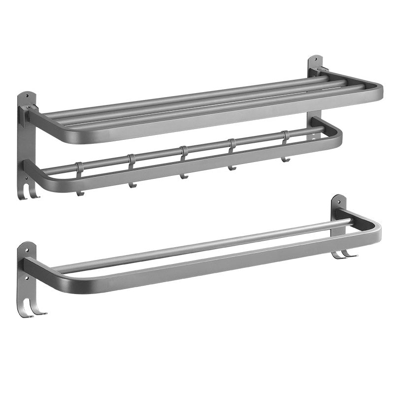 Lisslune | Modern Bathroom Hardware Set in Stainless Steel Matte Gray Bathrobe Hook/Towel Bar