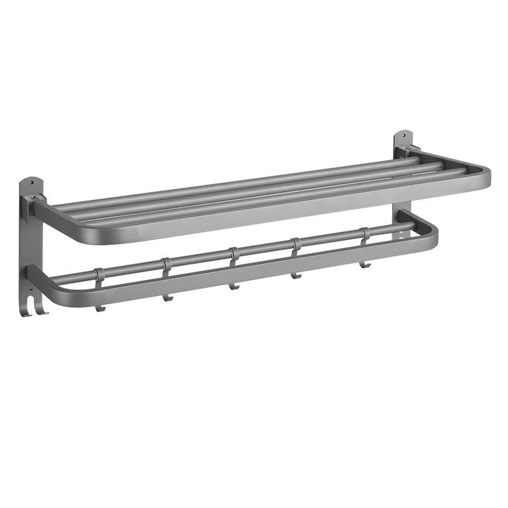 Lisslune | Modern Bathroom Hardware Set in Stainless Steel Matte Gray Bathrobe Hook/Towel Bar