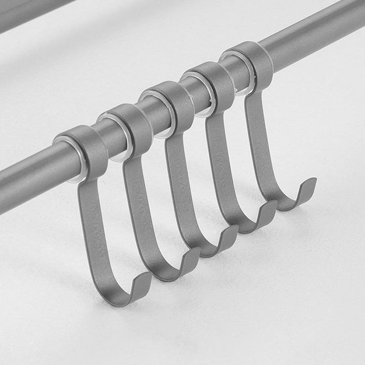 Lisslune | Modern Bathroom Hardware Set in Stainless Steel Matte Gray Bathrobe Hook/Towel Bar