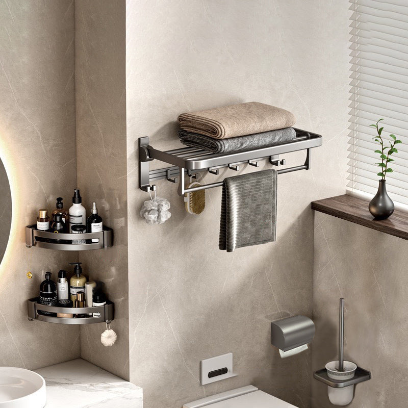 Lisslune | Contemporary Gray Bathroom Hardware Set Bathroom Shelf/Towel Bar Including Bathroom Set