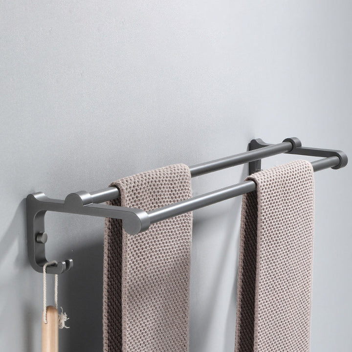 Lisslune | Contemporary Gray Bathroom Hardware Set Bathroom Shelf/Towel Bar Including Bathroom Set