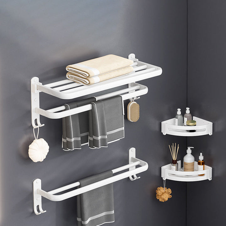 Lisslune | White contemporary bathroom accessories set stainless steel aluminum bathroom set