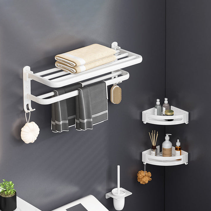 Lisslune | White contemporary bathroom accessories set stainless steel aluminum bathroom set