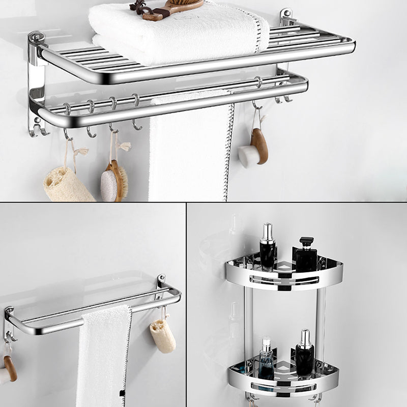Lisslune | Modern Bathroom Set with Bathroom Shelf/Towel Bar Polished Chrome Bathroom Accessory Set