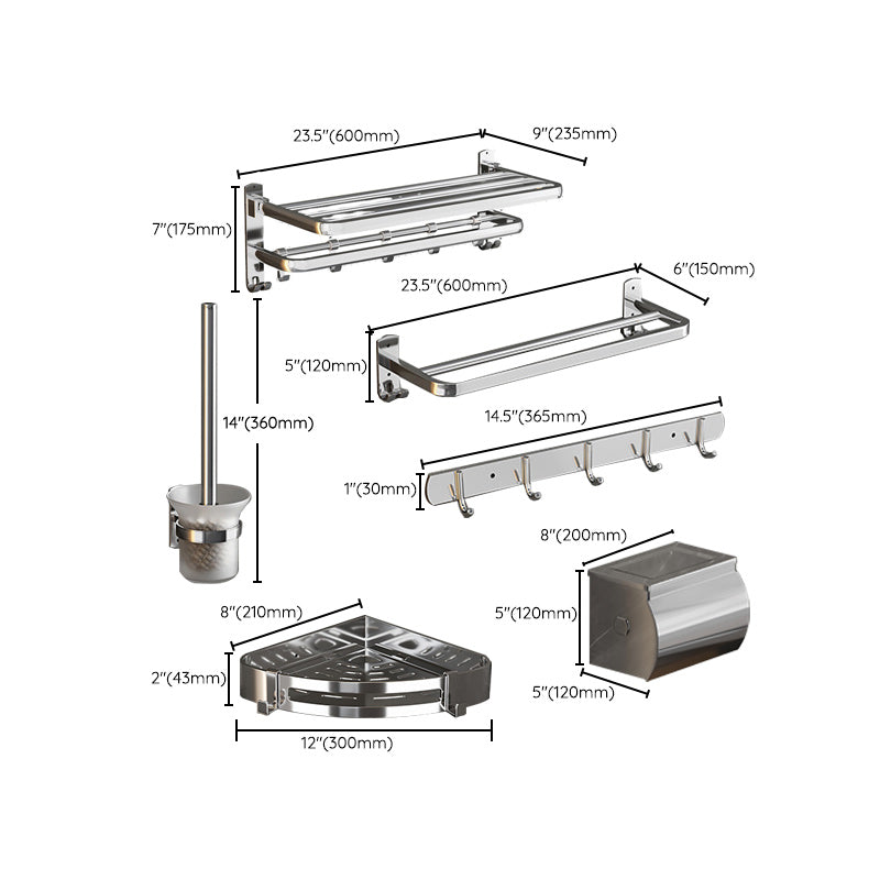 Lisslune | Modern Bathroom Accessory Set Paper Holder Bathroom Shelf Stainless Steel Bathroom Hardware