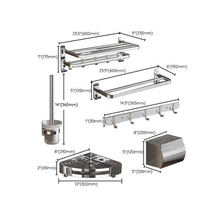 Lisslune | Modern Bathroom Accessory Set Paper Holder Bathroom Shelf Stainless Steel Bathroom Hardware