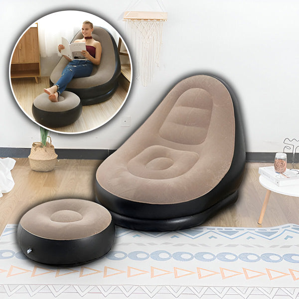 Lisslune | RelaxSeat Inflatable Lounge Chair with Footrest – Indoor & Outdoor Comfort