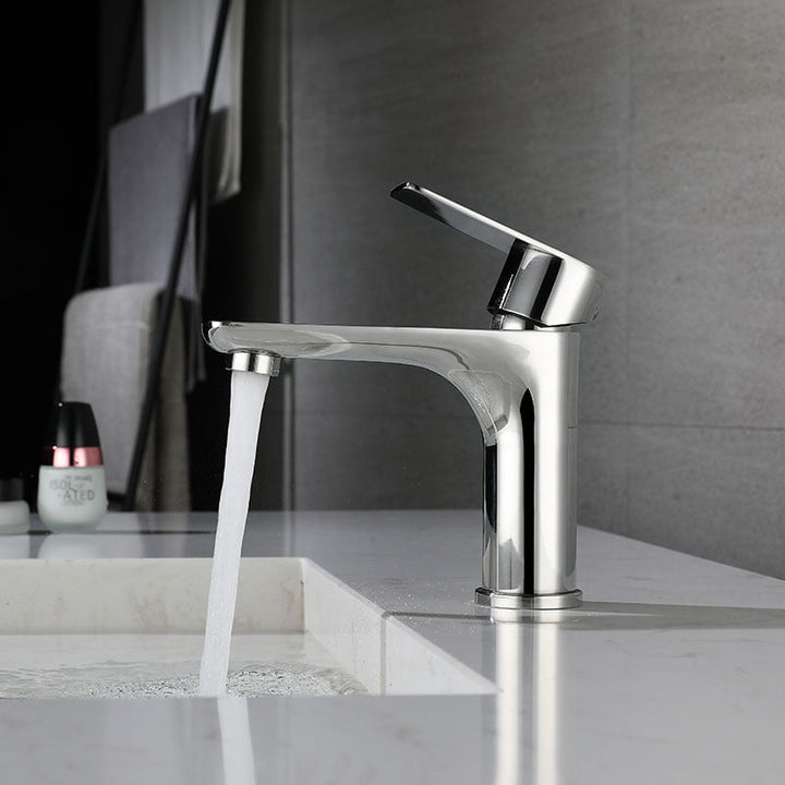 Lisslune | Modern Vessel Faucet Copper Single Handle Low Arc Vessel Faucet for Home