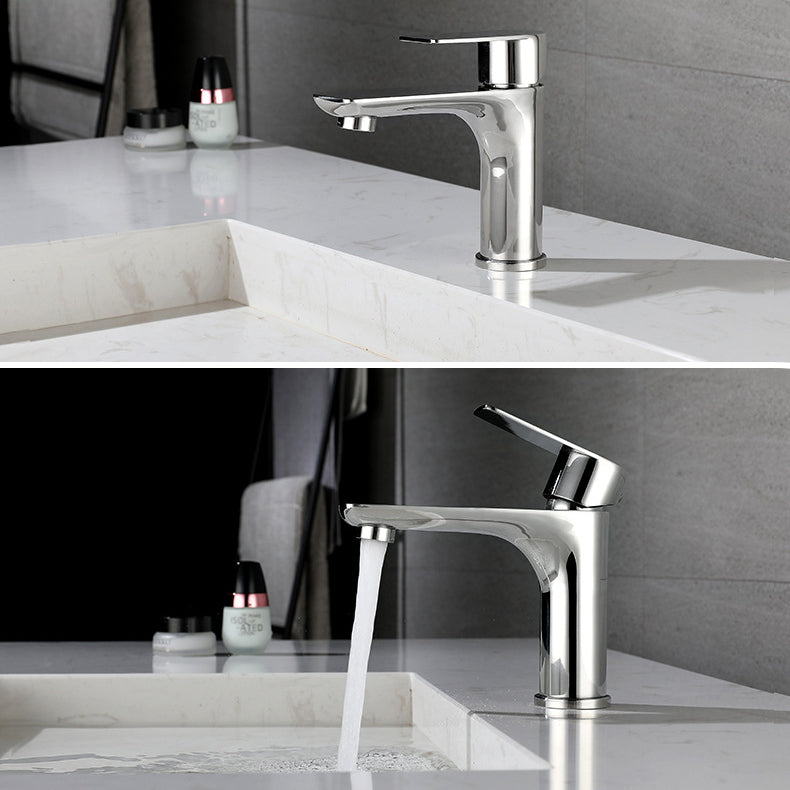 Lisslune | Modern Vessel Faucet Copper Single Handle Low Arc Vessel Faucet for Home