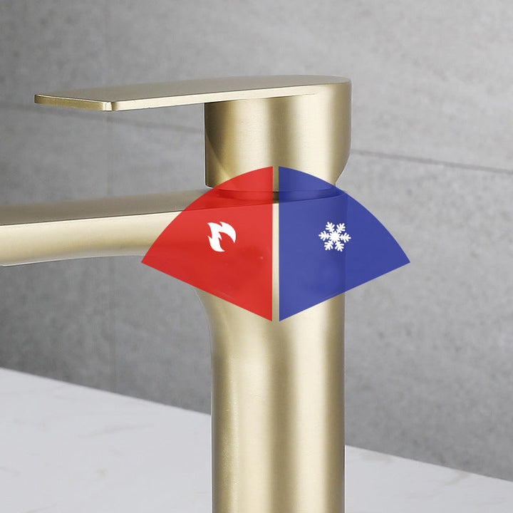 Lisslune | Modern Vessel Faucet Copper Single Handle Low Arc Vessel Faucet for Home