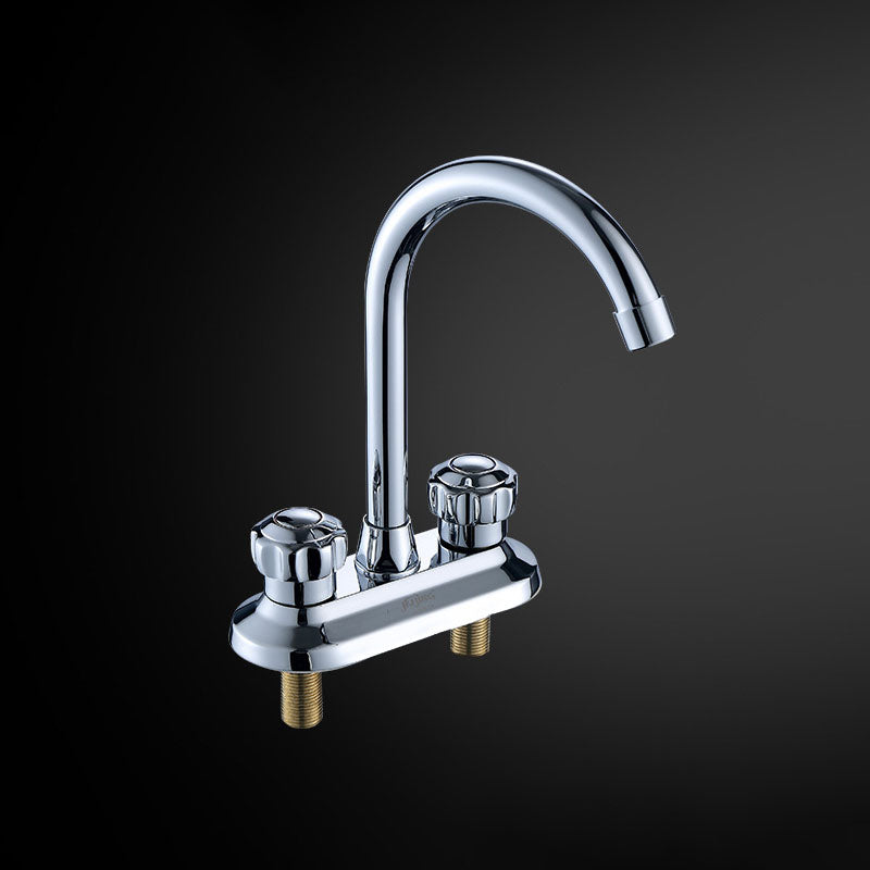 Lisslune | Three-Hole Centerset Bathroom Sink Faucet Contemporary Brass Faucet
