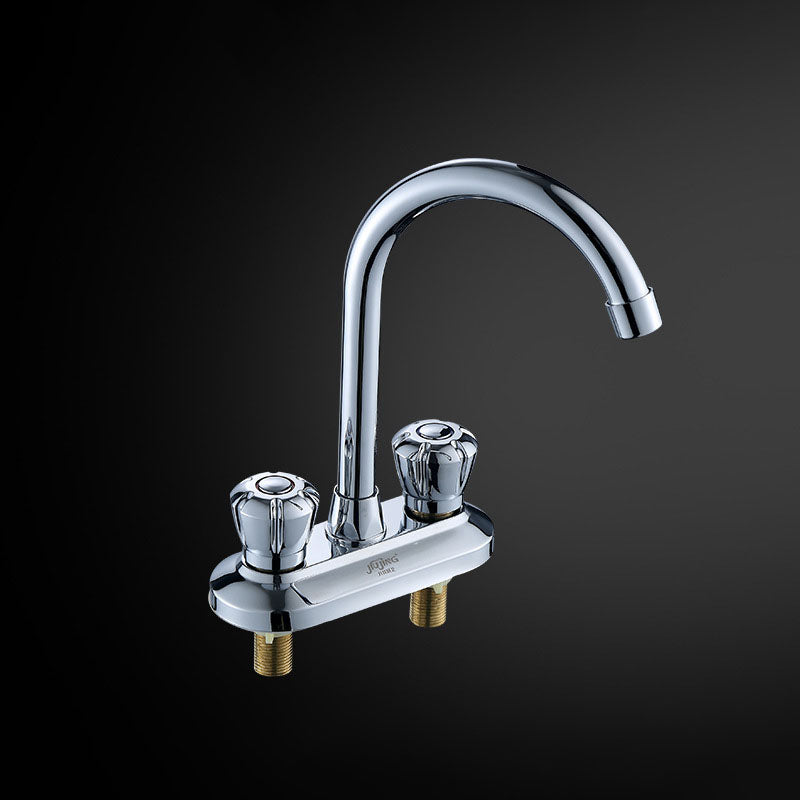 Lisslune | Three-Hole Centerset Bathroom Sink Faucet Contemporary Brass Faucet