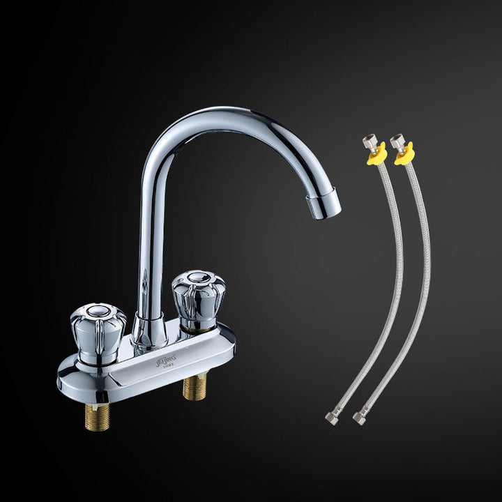 Lisslune | Three-Hole Centerset Bathroom Sink Faucet Contemporary Brass Faucet