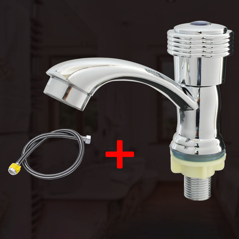 Lisslune | Modern Bathroom Faucet Chrome Button Handle with Water Hose Sink Faucet