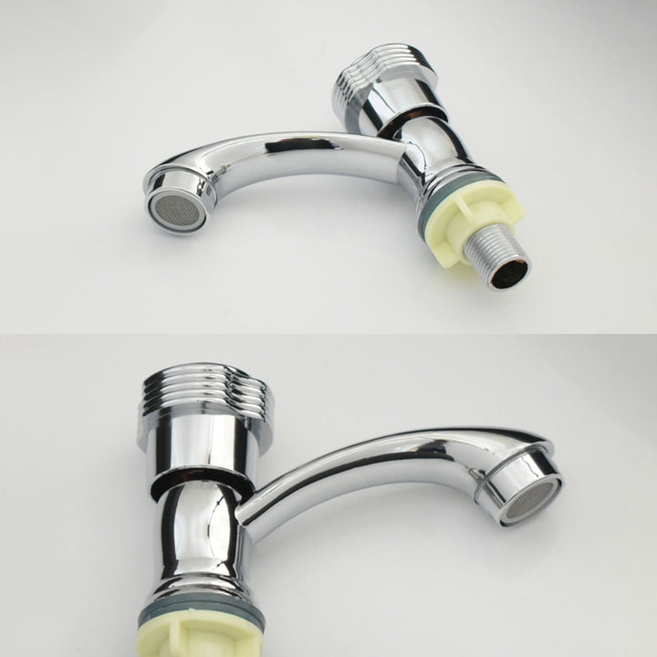 Lisslune | Modern Bathroom Faucet Chrome Button Handle with Water Hose Sink Faucet