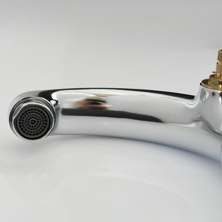 Lisslune | Modern Bathroom Faucet Chrome Button Handle with Water Hose Sink Faucet