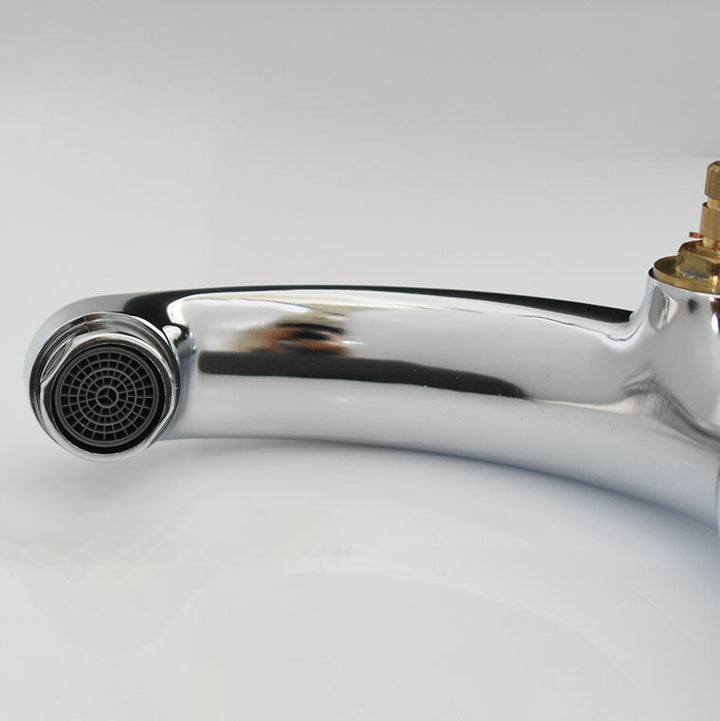 Lisslune | Modern Bathroom Faucet Chrome Button Handle with Water Hose Sink Faucet