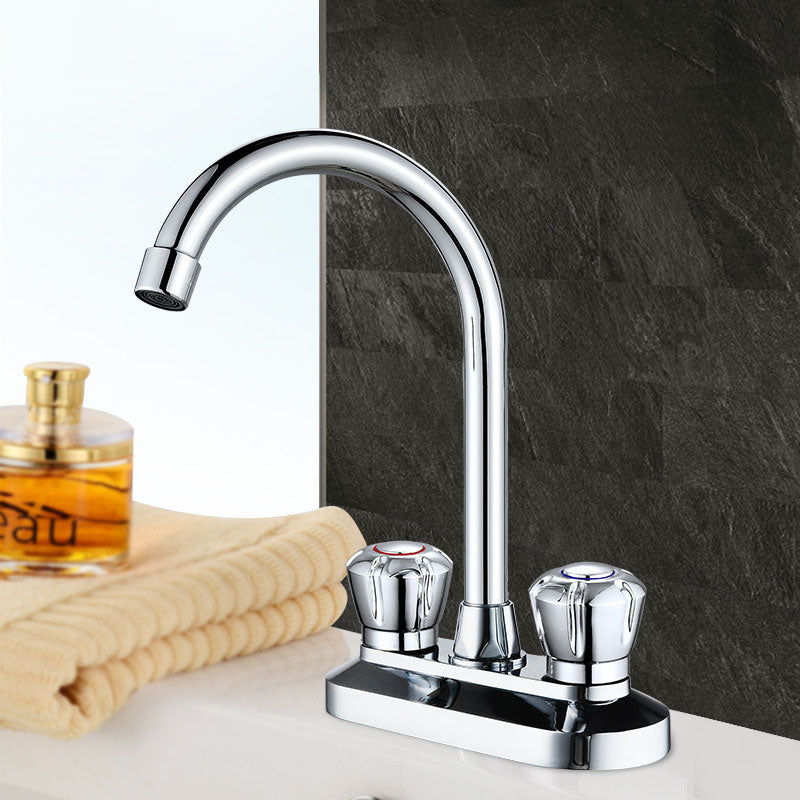 Lisslune | High arch brass bathroom faucet double handle sink faucet